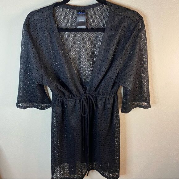 Lace Swim Empire Tie Waist Coverup Sz L - Picture 1 of 4